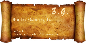 Berle Gabriella névjegykártya